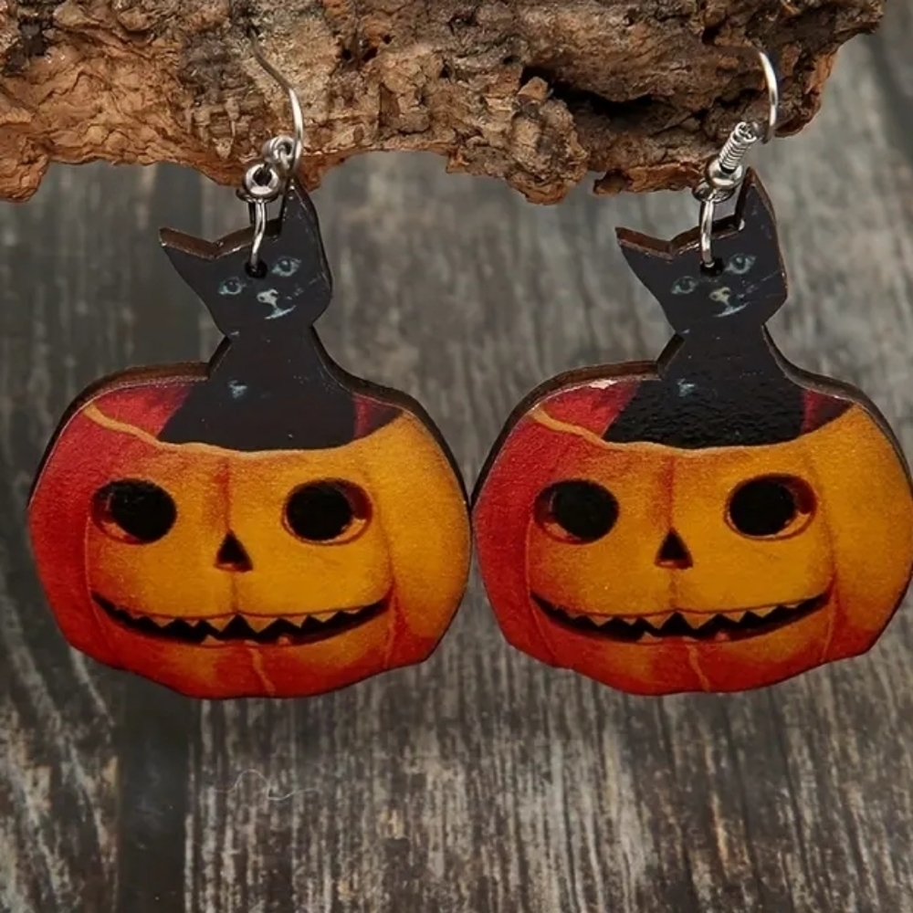 Halloween Pumpkin Fashion Jewelry Earrings! Fun, cute, spooky and adorab… - Picture 3 of 7